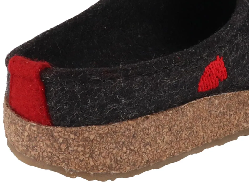 HAFLINGER Men Women Felt Clogs 'Grizzly Origin', graphite