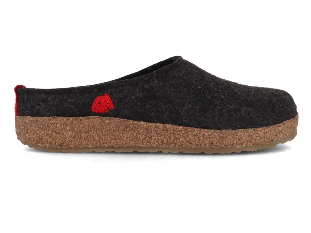 HAFLINGER Men Women Felt Clogs 'Grizzly Origin', graphite