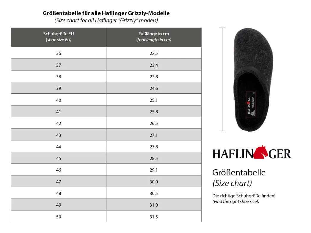 HAFLINGER Men Women Felt Clogs 'Grizzly Origin', graphite