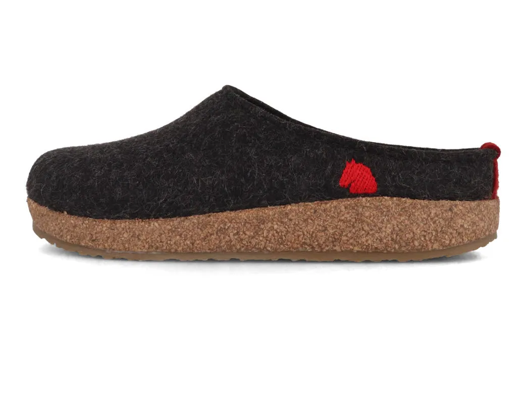 HAFLINGER Men Women Felt Clogs 'Grizzly Origin', graphite