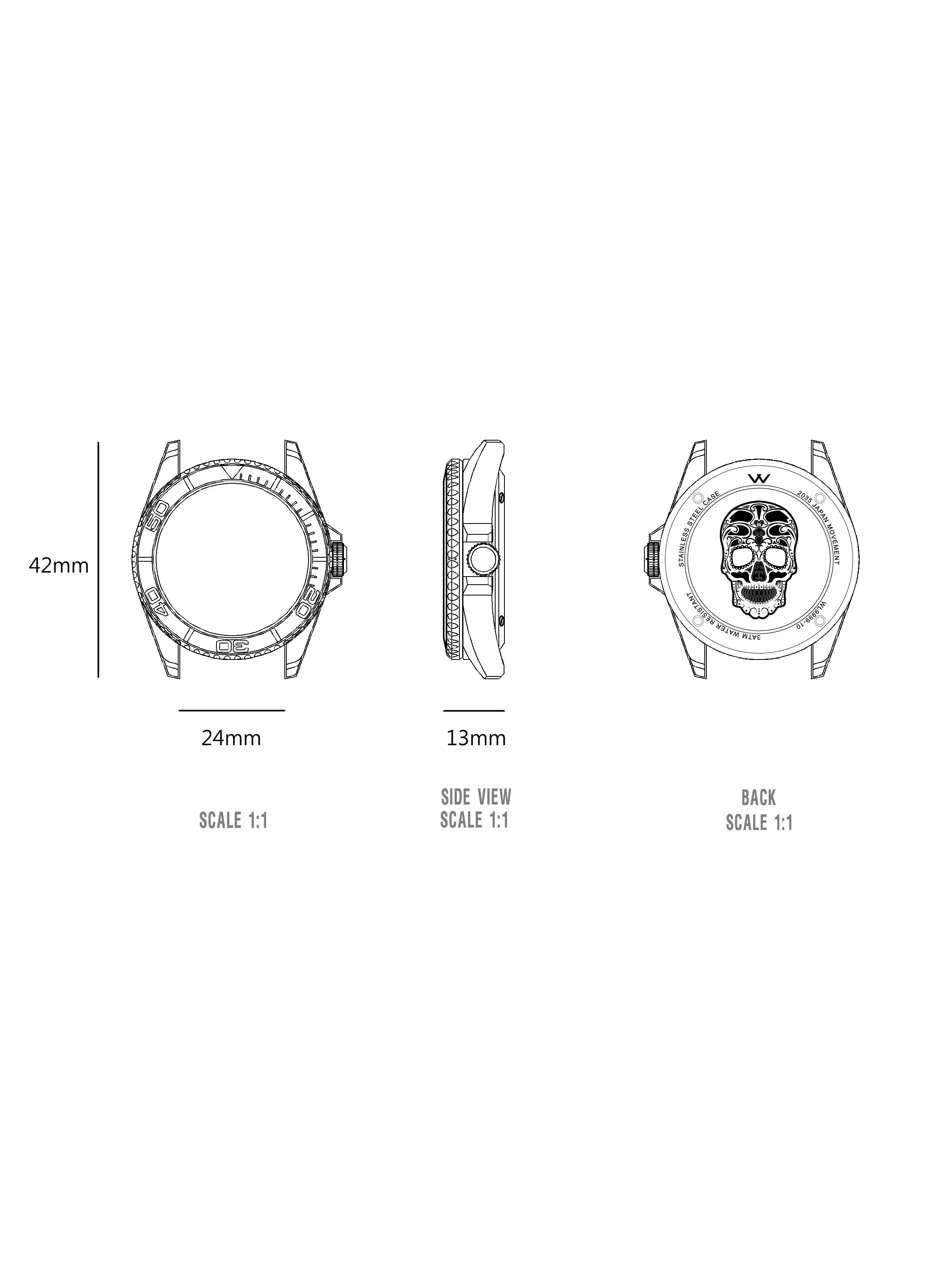 Hallow SKULL face watch - Iridescent