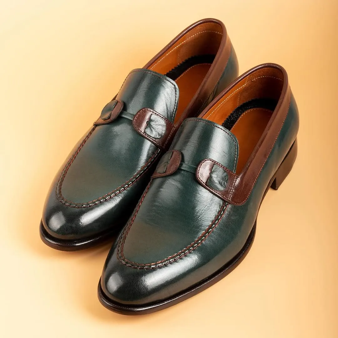 Handmade Loafers Trendy Layered Cowhide Leather Men's Shoes
