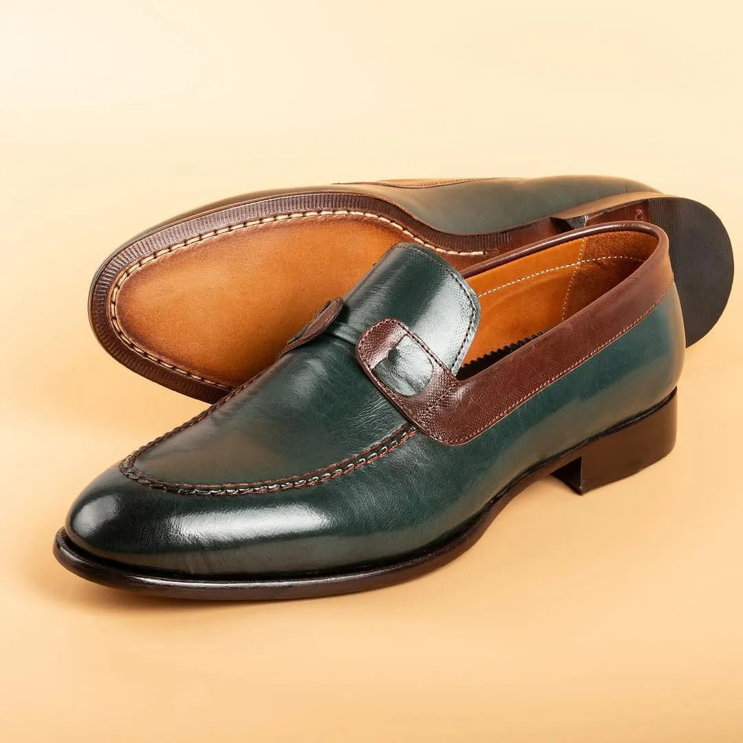 Handmade Loafers Trendy Layered Cowhide Leather Men's Shoes