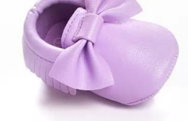 Handmade Soft Bottom Fashion Tassels Baby Moccasin born Babies Shoes 14-colors PU leather Prewalkers Boots