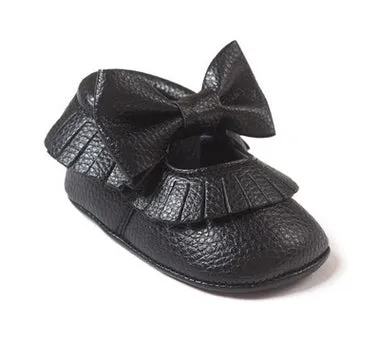 Handmade Soft Bottom Fashion Tassels Baby Moccasin born Babies Shoes 14-colors PU leather Prewalkers Boots