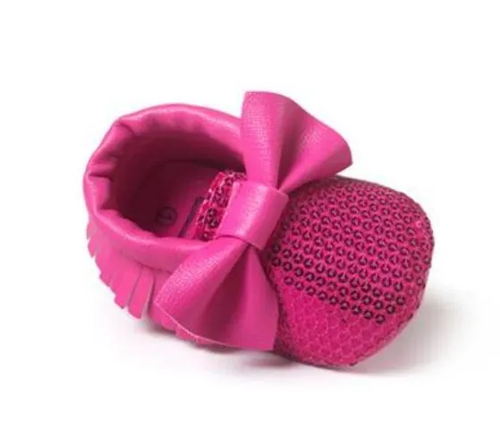 Handmade Soft Bottom Fashion Tassels Baby Moccasin born Babies Shoes 14-colors PU leather Prewalkers Boots