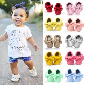 Handmade Soft Bottom Fashion Tassels Baby Moccasin born Babies Shoes 14-colors PU leather Prewalkers Boots
