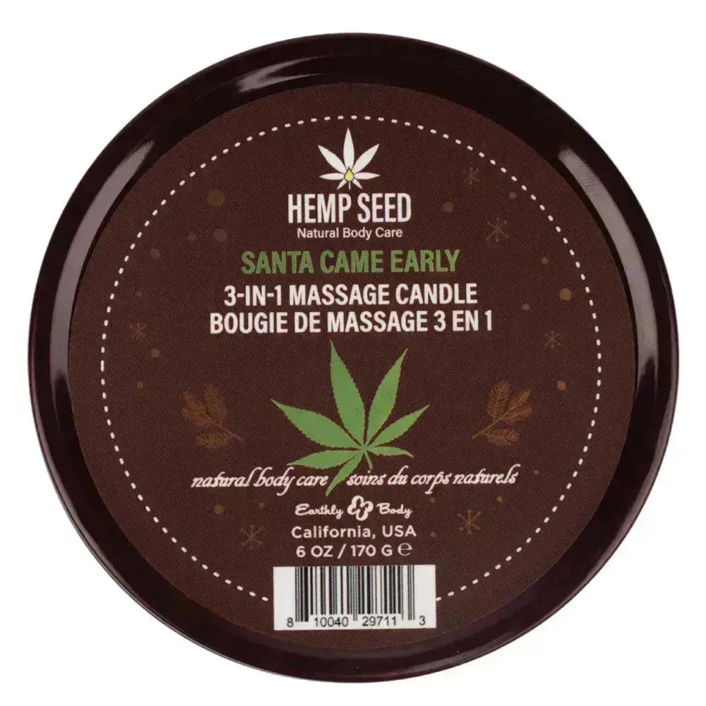 Hemp Seed 3-In-1 Massage Candle - Santa Came Early - Honey, Cinnamon, Maple - 170 g