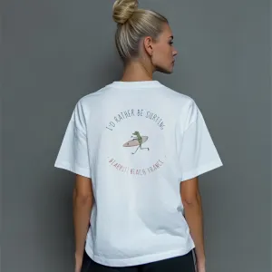 I'd Rather Be Surfing Biarritz - women's dyed heavyweight Tee