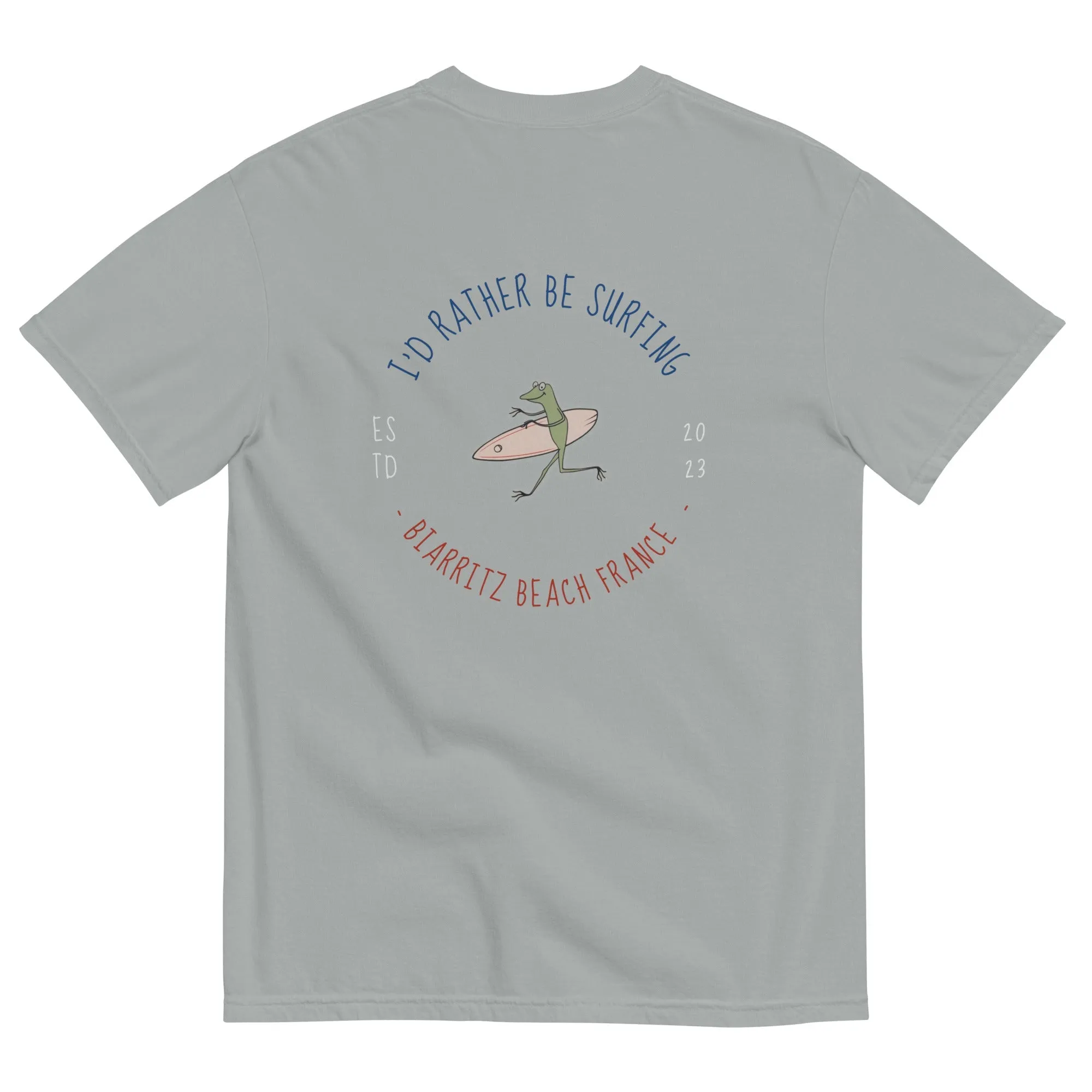 I'd Rather Be Surfing Biarritz - women's dyed heavyweight Tee