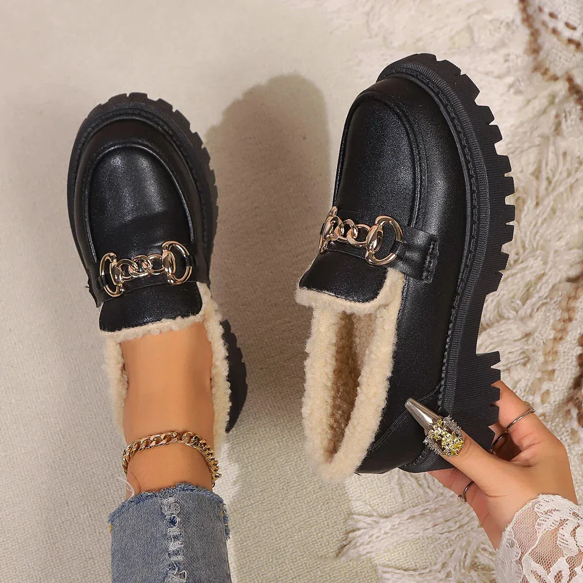Jessy | Sherpa Lined Platform Loafer