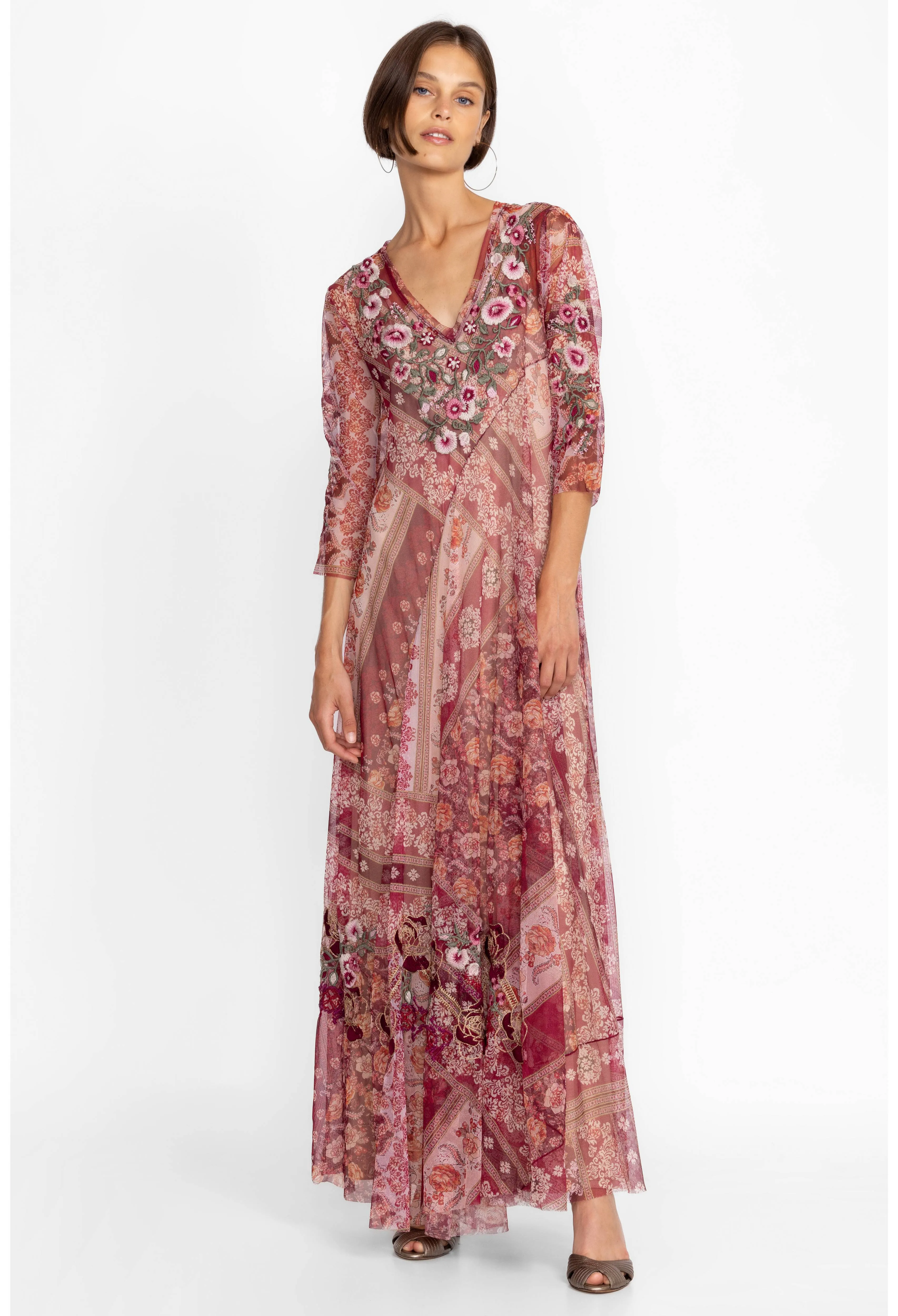 Johnny Was Cardinal Mesh Dress (Slip)