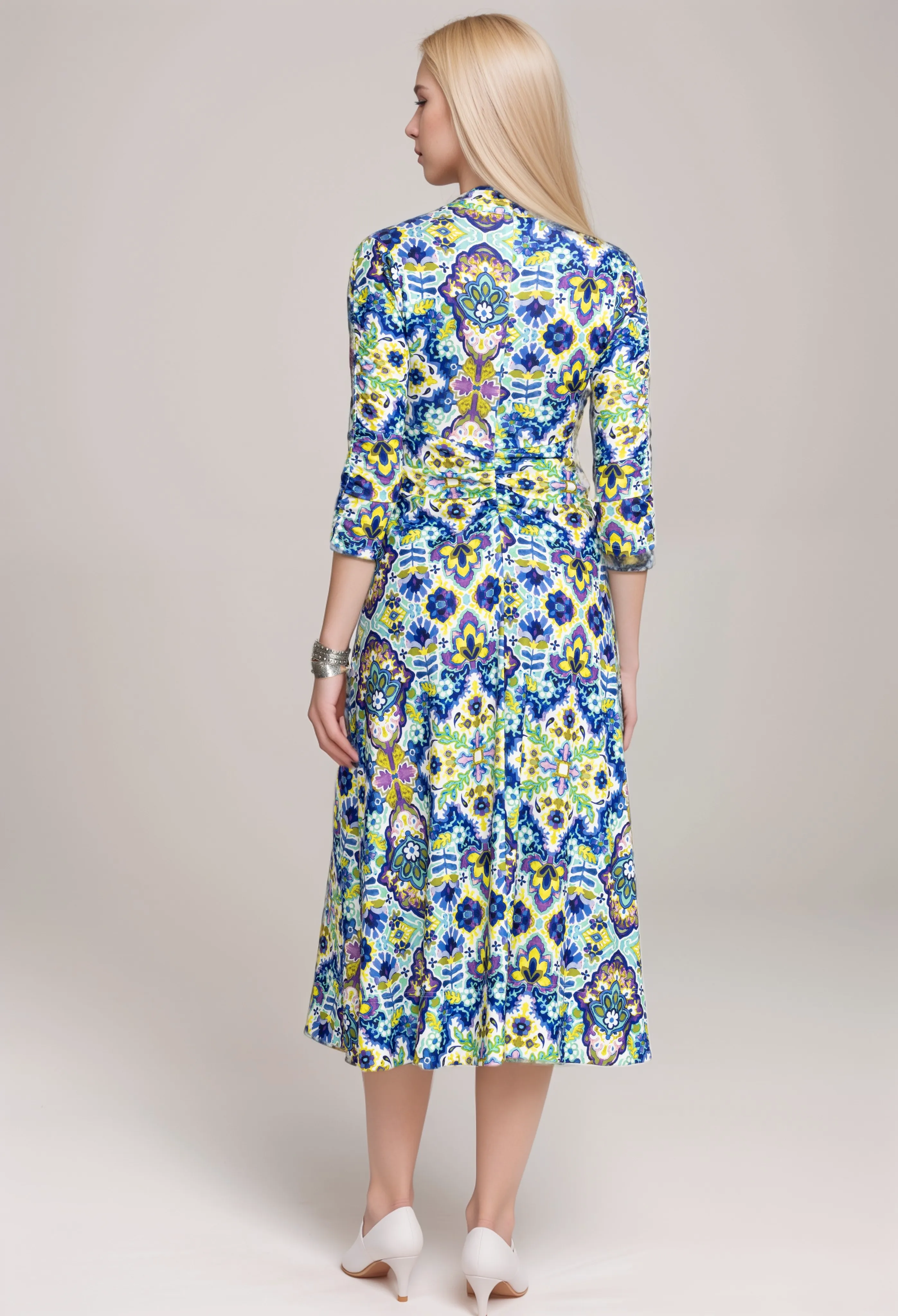 Johnny Was Jade Kiara Matte Jersey Tea Length Dress L31224