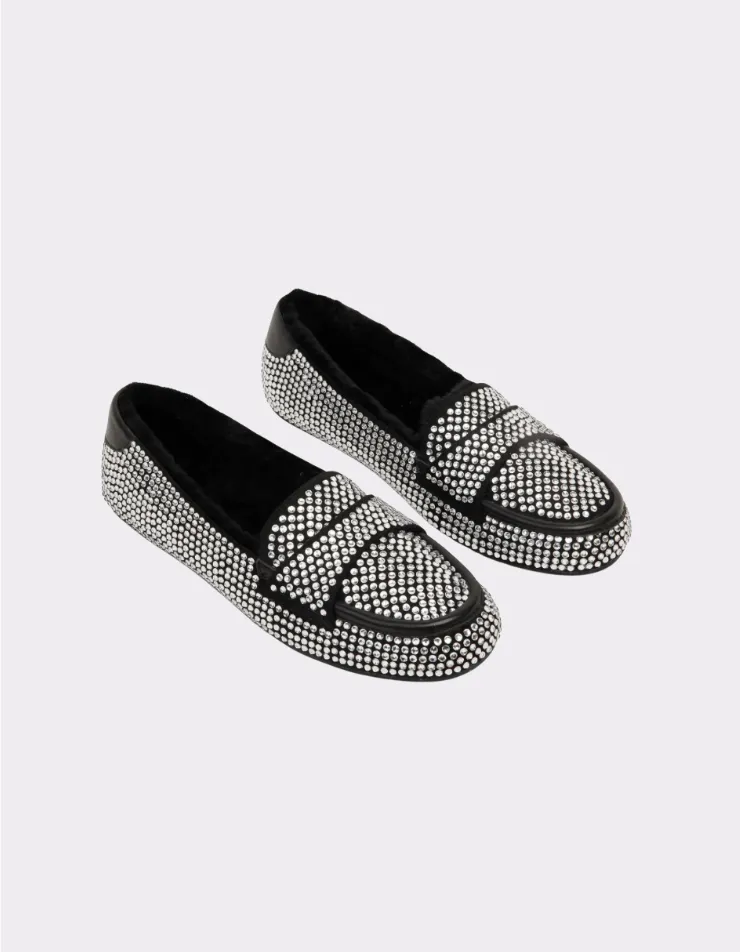 KATHRYN WILSON Leuchars Slipper - Silver Crystal