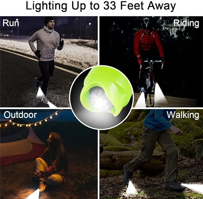 Kitsology 2pcs Rechargeable Lights for Shoes,Headlights Halloween Christmas Outdoor Lights for Adults Light Up Charm, Clip on Clog Headlight Flashlight Lights for Shoes-Black
