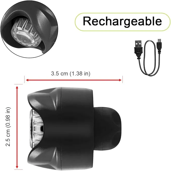 Kitsology 2pcs Rechargeable Lights for Shoes,Headlights Halloween Christmas Outdoor Lights for Adults Light Up Charm, Clip on Clog Headlight Flashlight Lights for Shoes-Black