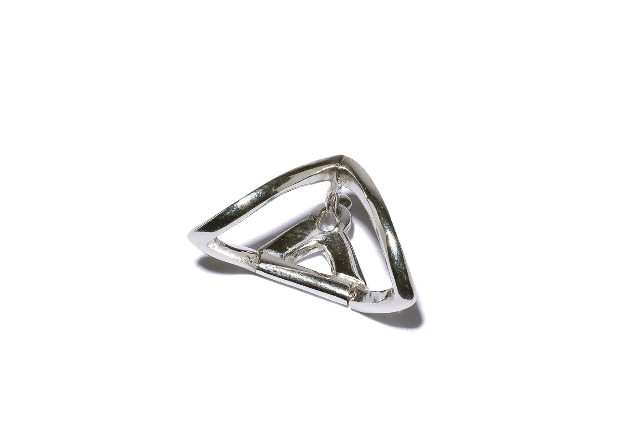 Knife Edge Curved Triangle Ear Cuff Single Earring