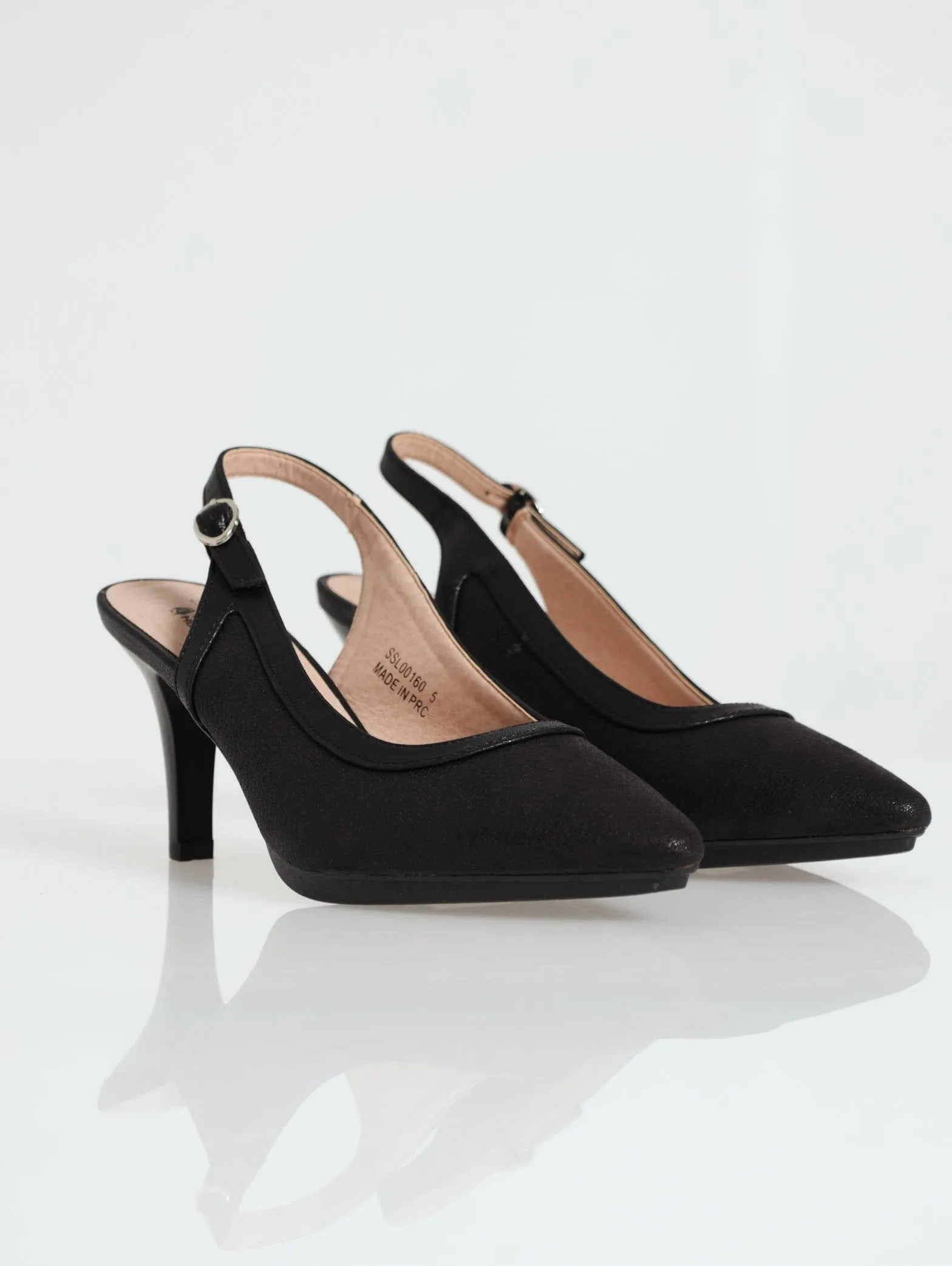 Ladies Soft Phoebe Crackle Heel - Black