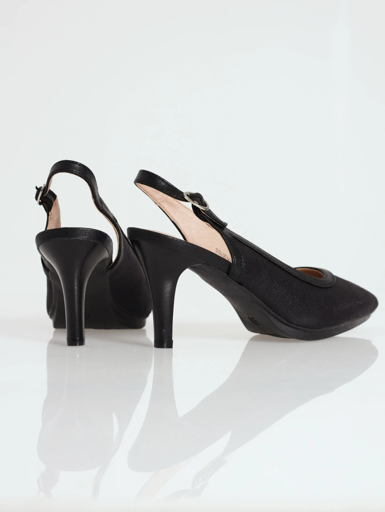 Ladies Soft Phoebe Crackle Heel - Black