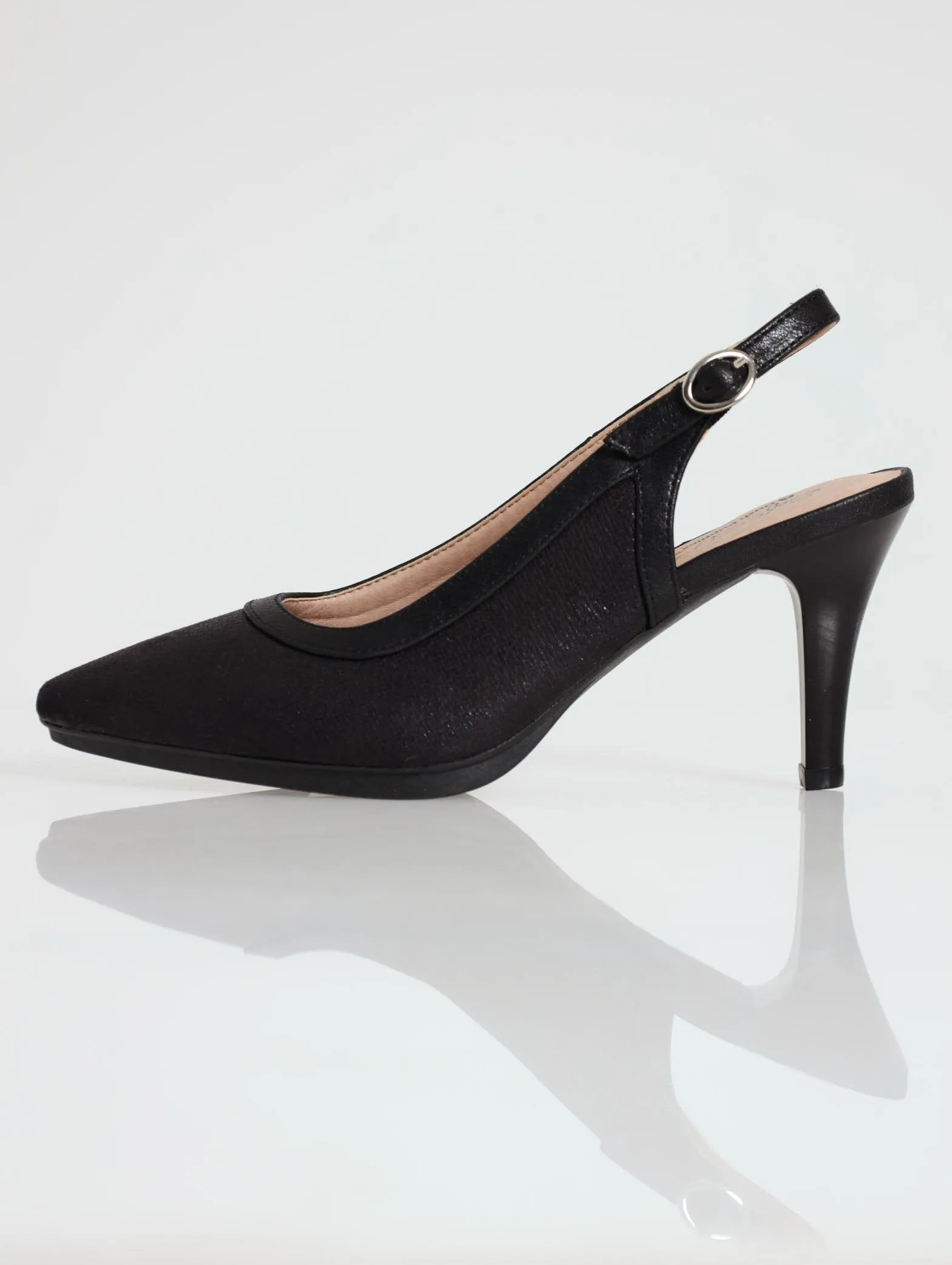 Ladies Soft Phoebe Crackle Heel - Black