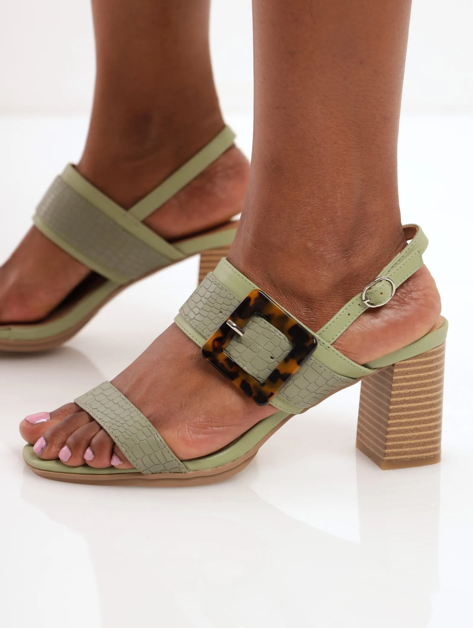 Ladies Soft Style Soft Queridae Heel - Sage