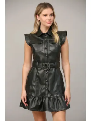Leather Button Down Dress
