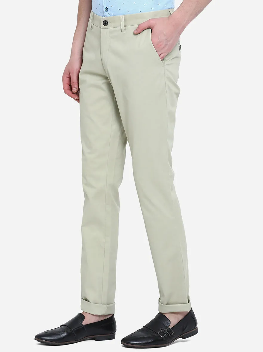 Light Grey Solid Uno Fit Casual Trouser | JadeBlue