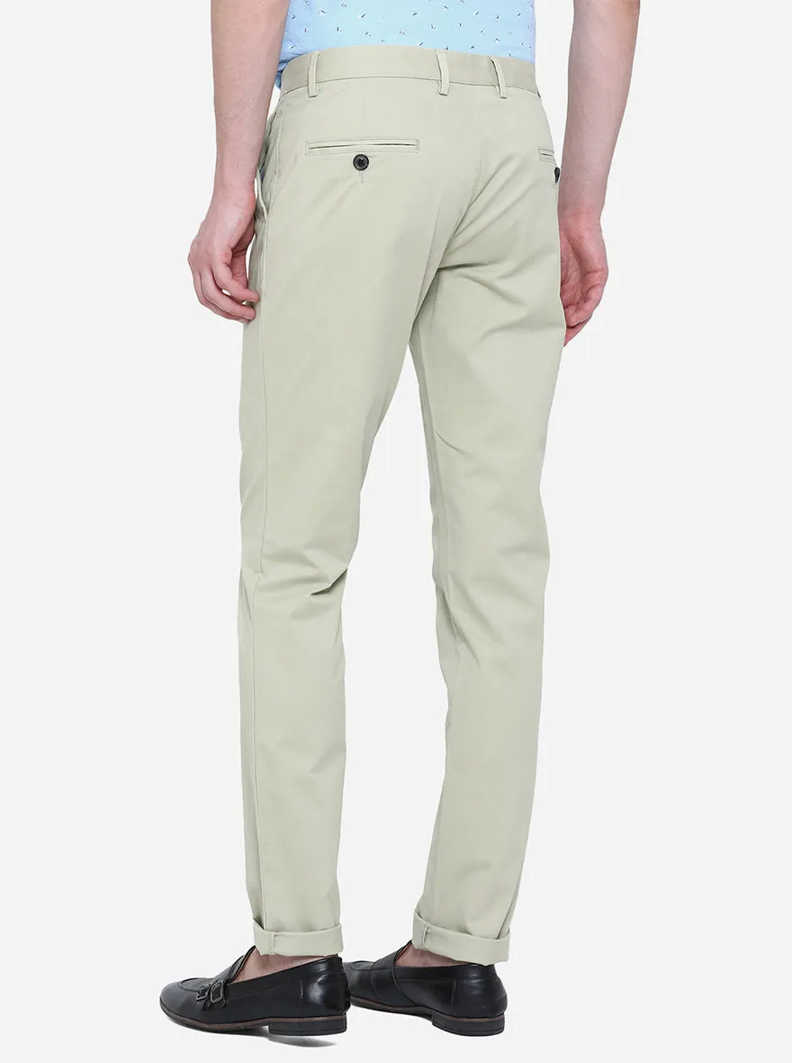 Light Grey Solid Uno Fit Casual Trouser | JadeBlue