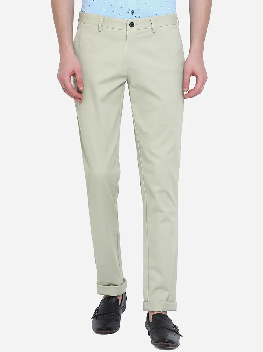 Light Grey Solid Uno Fit Casual Trouser | JadeBlue