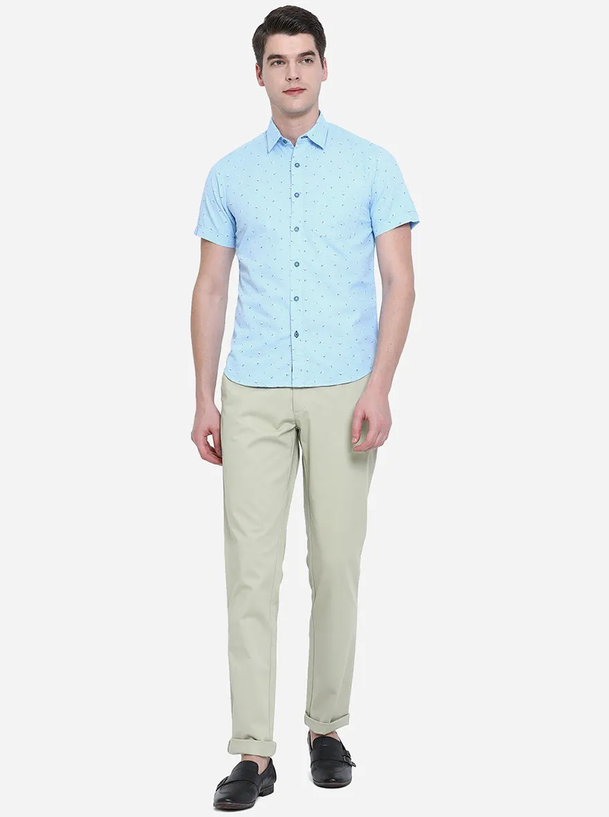 Light Grey Solid Uno Fit Casual Trouser | JadeBlue