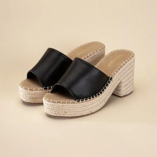 LOCK-1 Espadrille Mule Heels