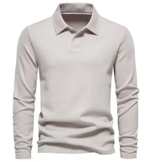 Long Sleeve Men's Casual Solid Color Top Lapel
