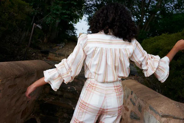Lucinda Blouse | Peony/Antique Stripe
