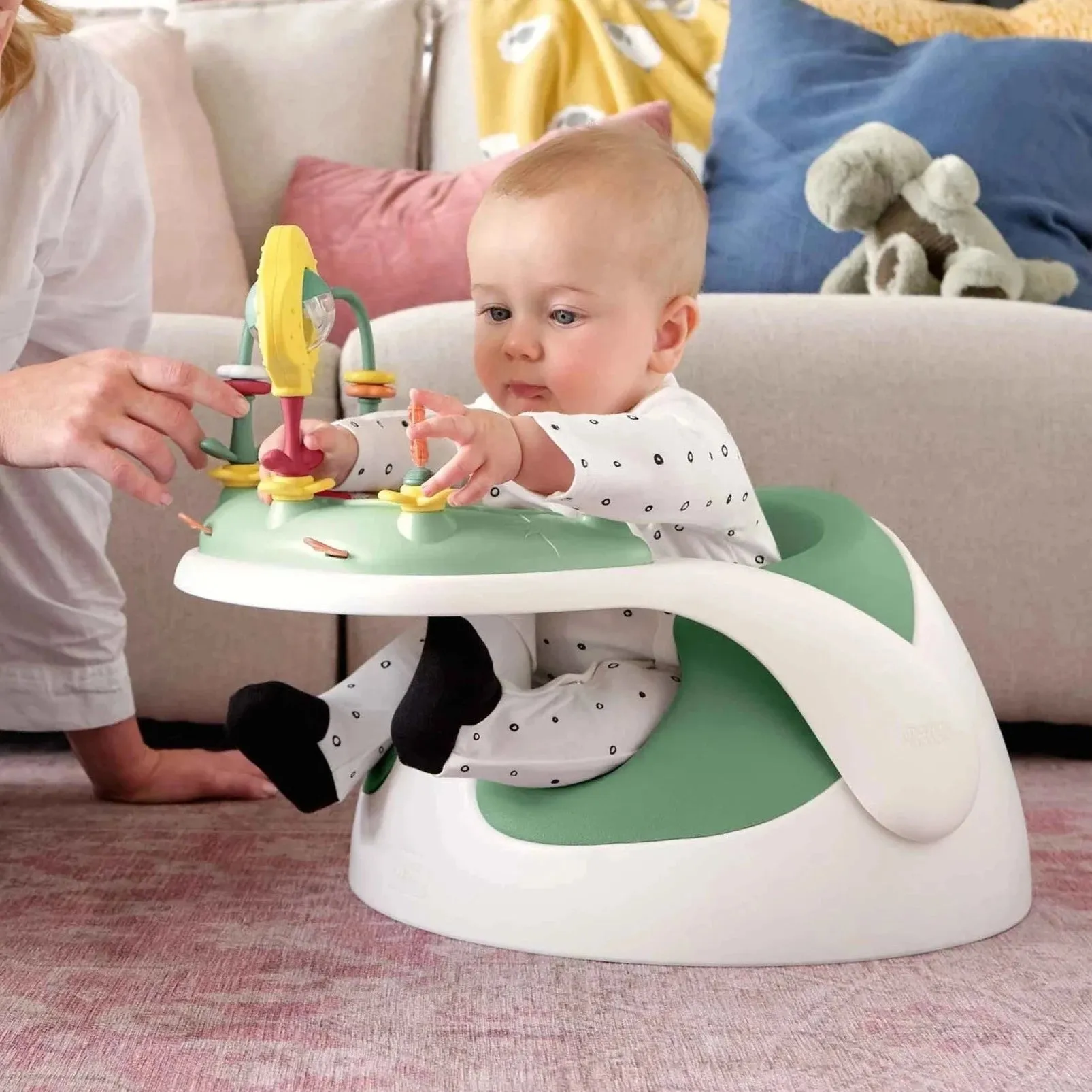 Mamas & Papas Snug Floor Seat with Activity Tray - Eucalyptus