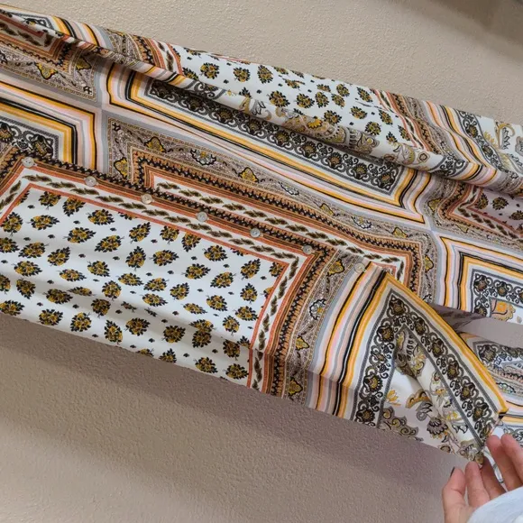 Mango patchwork print maxi skirt