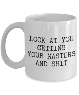 Masters Degree Gift Idea Master's Degree Graduation Gift Mug Funny Coffee Cup Mugs for Men & Women