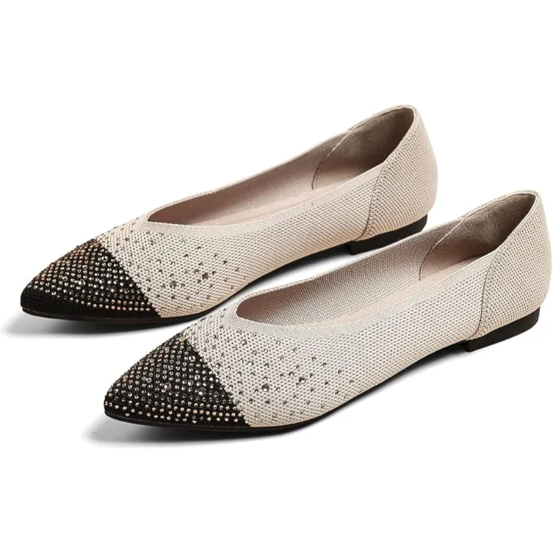 Memory Foam Insole Textured Knit Slip-On Flats