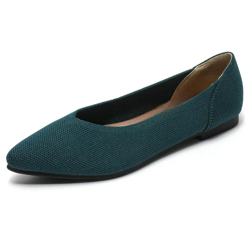 Memory Foam Insole Textured Knit Slip-On Flats