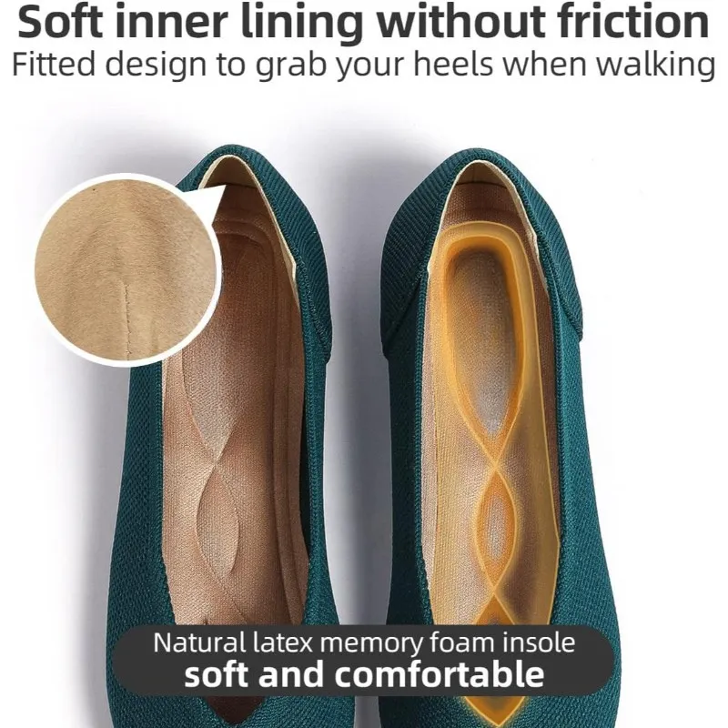 Memory Foam Insole Textured Knit Slip-On Flats