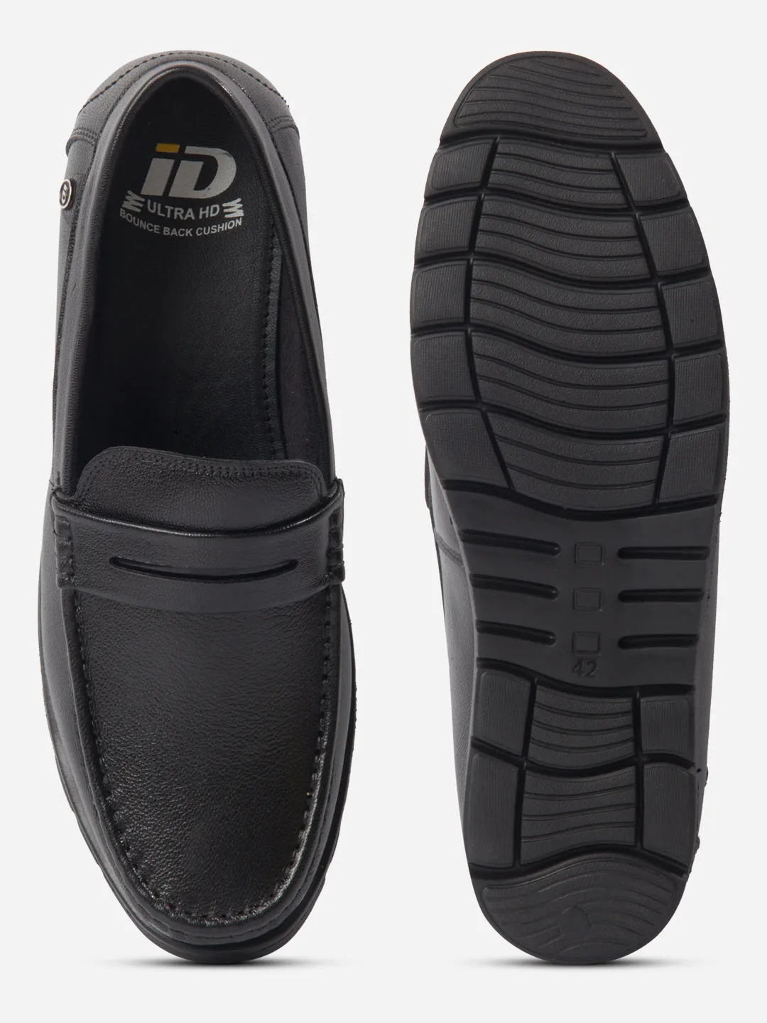 Men's Black Moc Toe Loafer (ID1174)