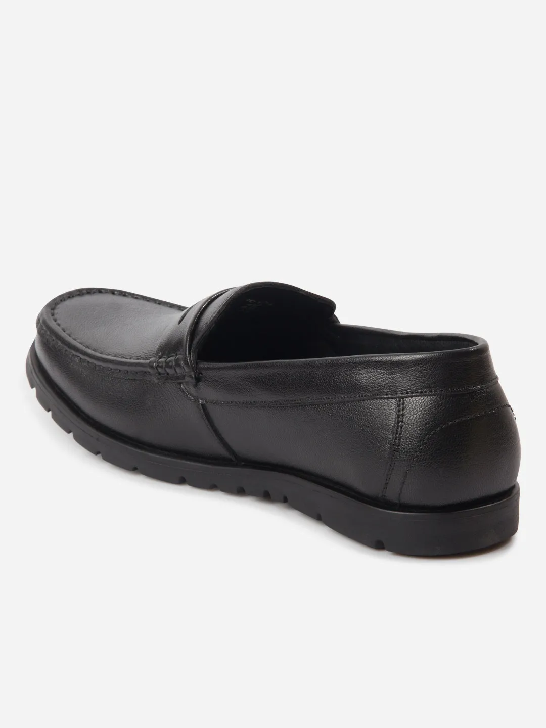 Men's Black Moc Toe Loafer (ID1174)