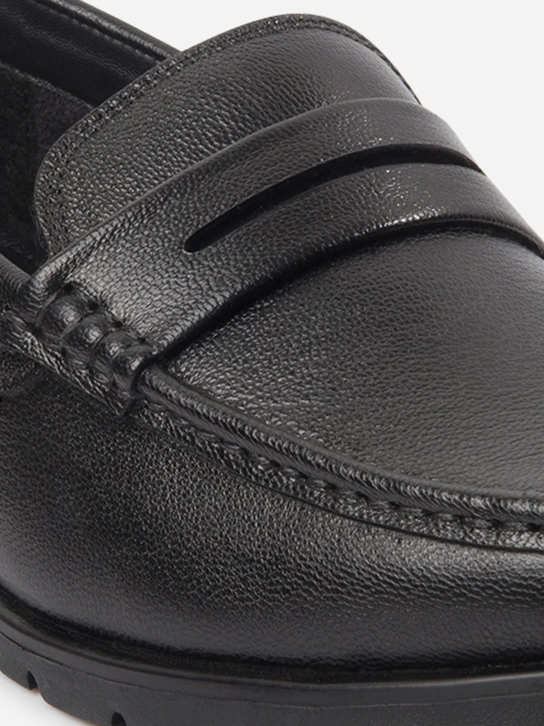 Men's Black Moc Toe Loafer (ID1174)