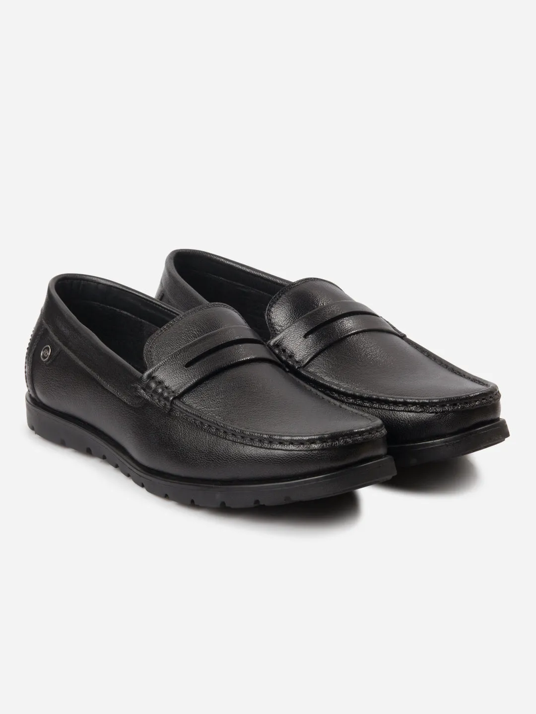 Men's Black Moc Toe Loafer (ID1174)