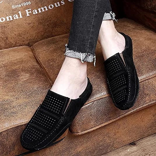 Men's Perforated Suede Clogs