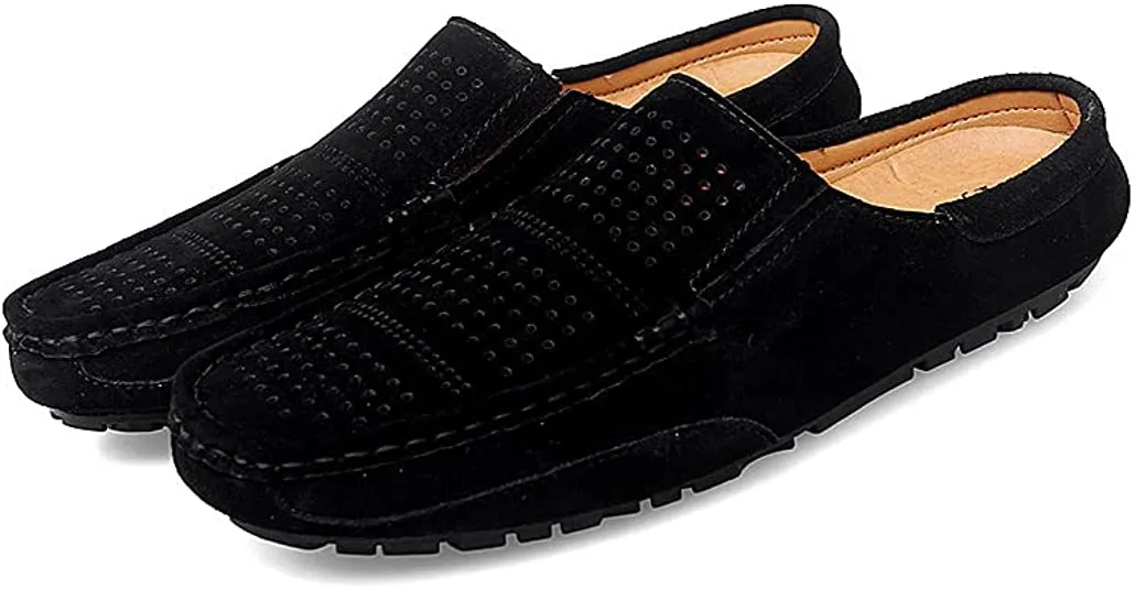 Men's Perforated Suede Clogs