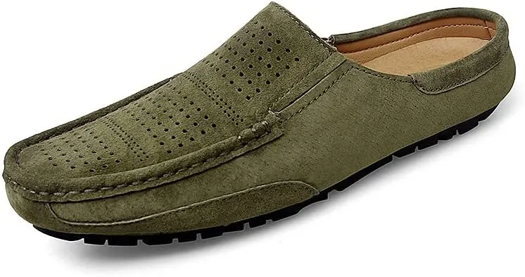 Men's Perforated Suede Clogs