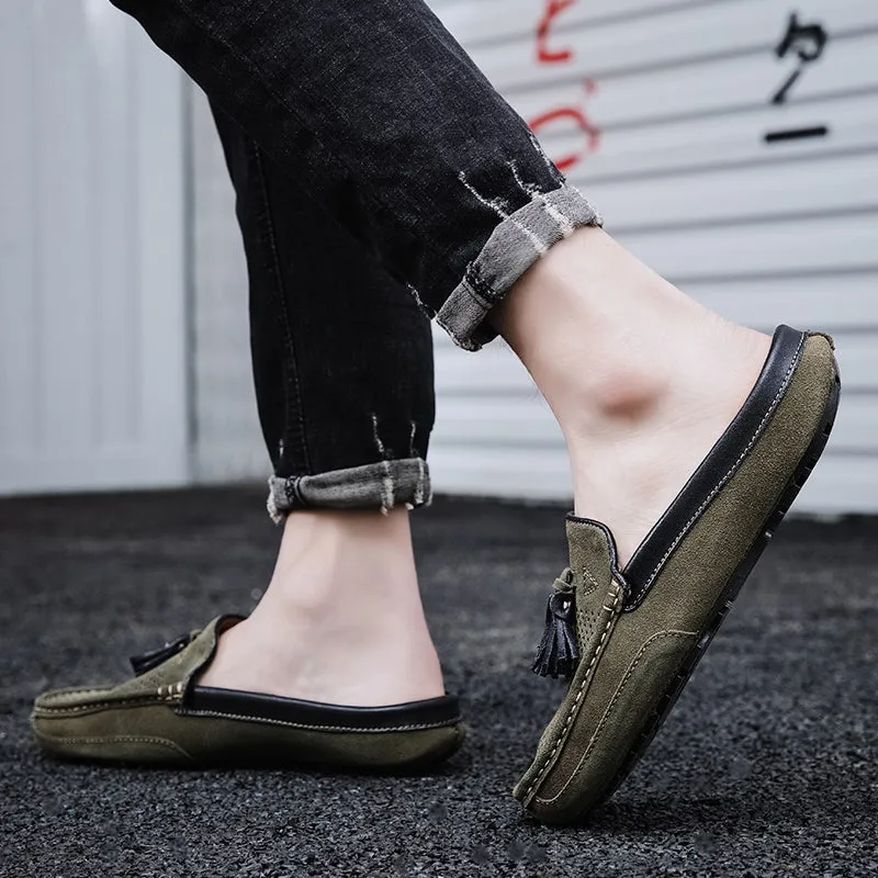 Men's Tassel Perforated Driving Clogs