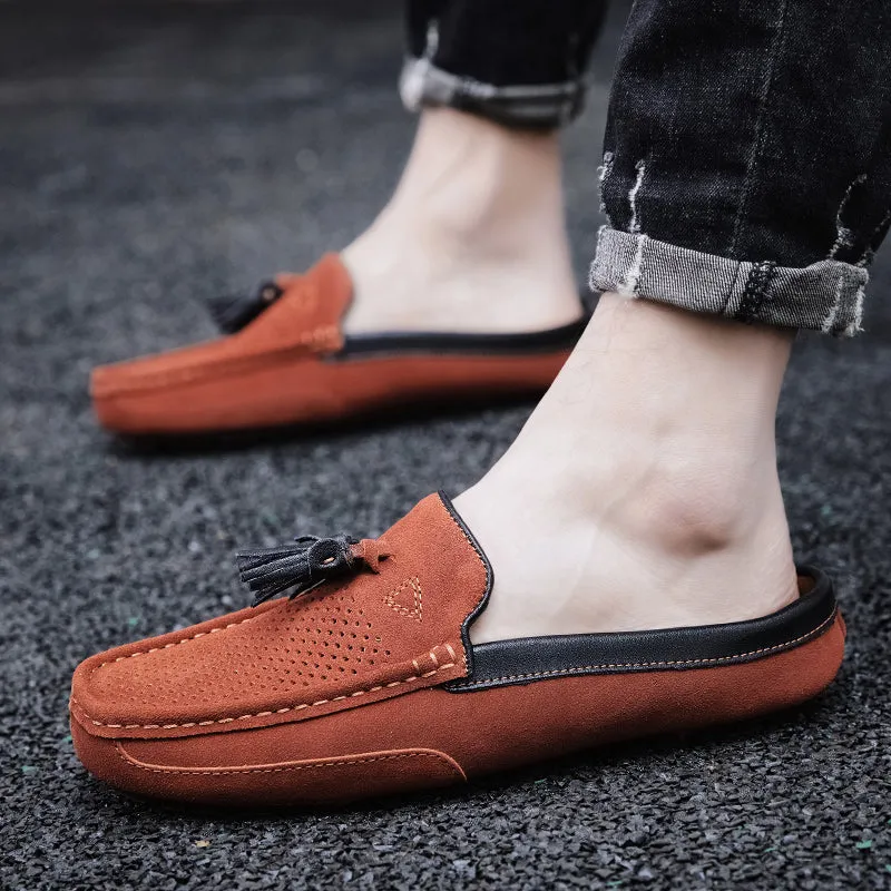Men's Tassel Perforated Driving Clogs