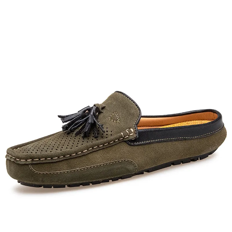 Men's Tassel Perforated Driving Clogs