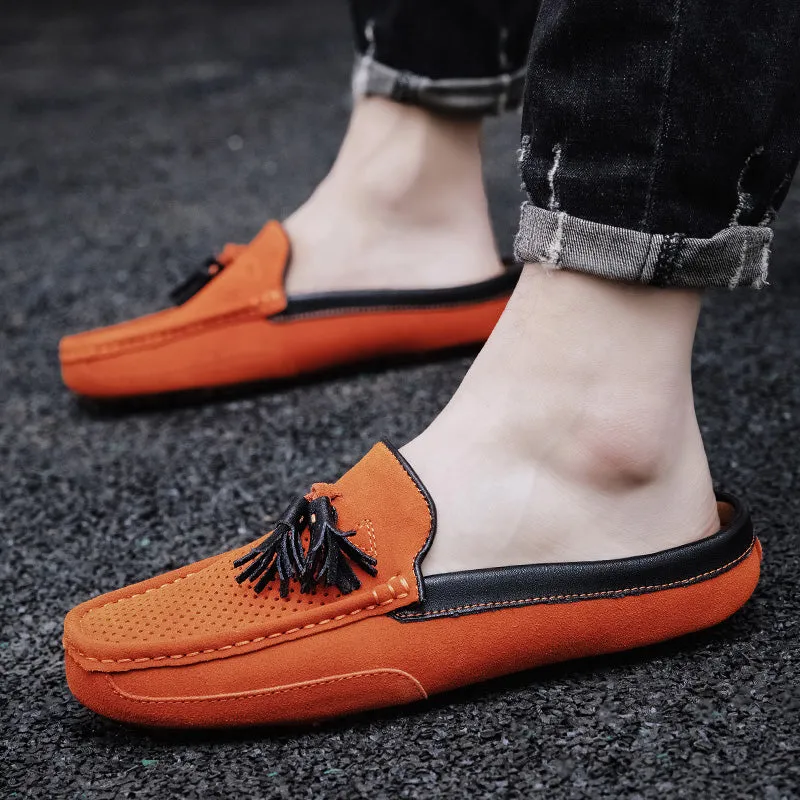 Men's Tassel Perforated Driving Clogs